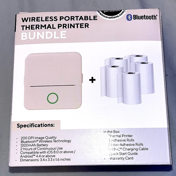 Wireless Portable Thermal Printer Bundle~ BRAND NEW! - Picture 2 of 3
